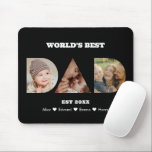 Dad Photo Collage Cutout Father's Day Birthday Mouse Pad<br><div class="desc">Celebrate the special moments with your father with this Dad Photo Collage design. This customisable design is perfect for creating a personalised and heartfelt gift for Father's Day and Birthday celebration. Craft a beautiful collage with the word DAD, featuring cherished moments, creating a visual journey of the precious memories you've...</div>