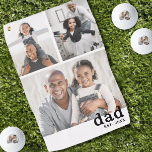 Dad Photo Collage Father Golf Towel