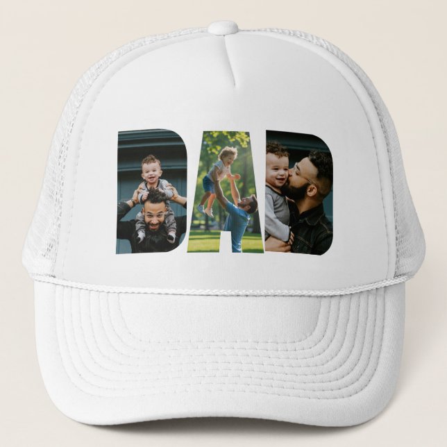 Dad Photo Collage Fathers Day  Trucker Hat (Front)
