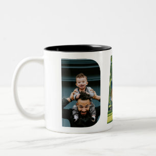 Dad Photo Collage Fathers Day Two-Tone Coffee Mug