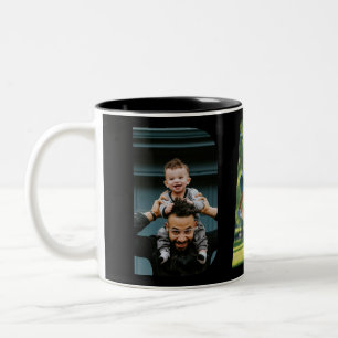 Dad Photo Collage Fathers Day Two-Tone Coffee Mug