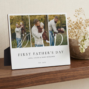 Dad Photo Collage First Father's Day Keepsake Gift Plaque