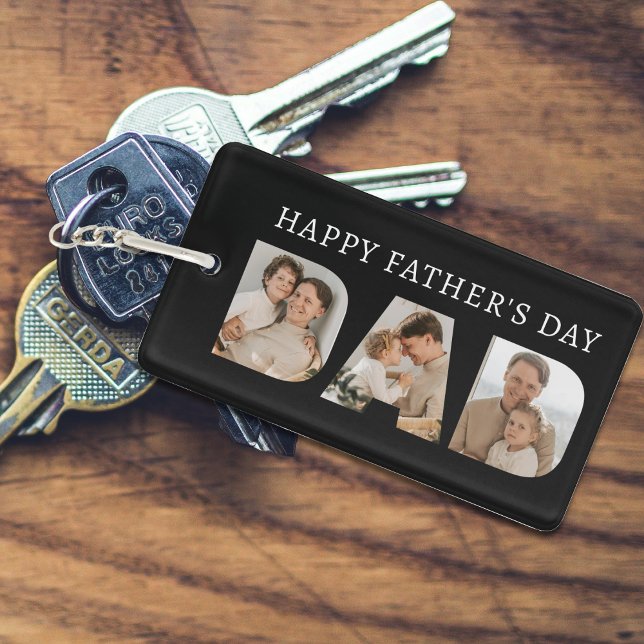 Dad Photo Collage Happy Father's Day Key Ring (Dad Photo Collage Happy Father's Day Keychain
)
