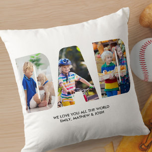 DAD Photo Collage Picture Letter Cutout Cushion