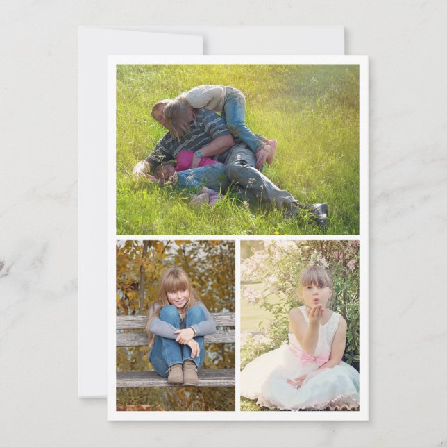 Dad Photo Collage Three Pictures Father's Day Card (Front)