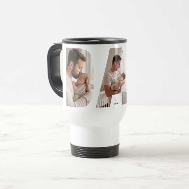 Dad Photo Collage Travel Mug (Front Left)