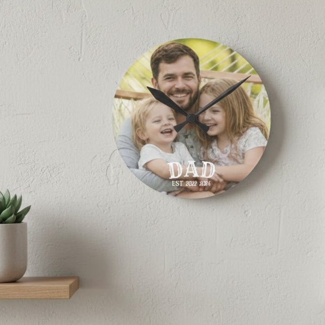 Dad Photo Established Round Clock (Creator Uploaded)