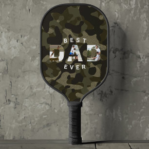 DAD Photo Frame Green Camouflage Pattern #1 DAD Pickleball Paddle