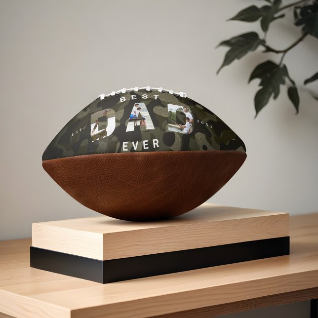 DAD Photo Frame Green Camouflage Pattern & Leather Football (DAD Photo Frame Green Camouflage Pattern & Leather Football)
