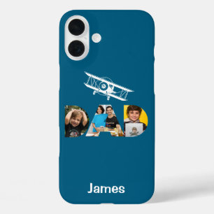 DAD Photo Gifts, Monogramed, Aeroplane, Pilot, iPhone 16 Plus Case