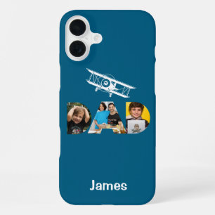 DAD Photo Gifts, Monogramed, Aeroplane, Pilot, iPhone 16 Plus Case
