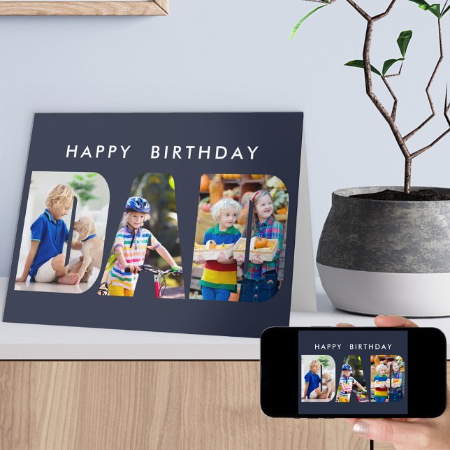 DAD Photo Letter Cutout Birthday Card (Creator Uploaded)