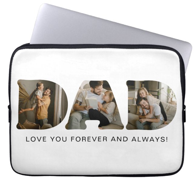 DAD Photo Letters Laptop Sleeve (Front)