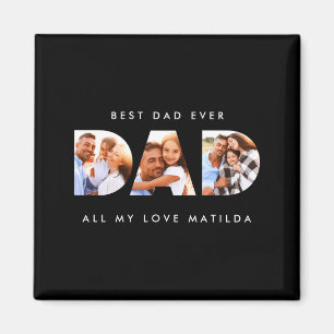 Dad Photo Modern Tygraphy Child Gift T Shirt Magnet