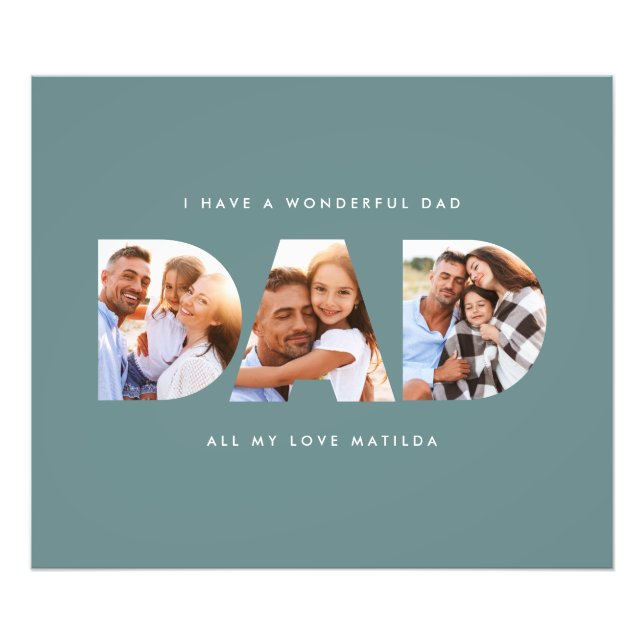 Dad photo modern typography child gift (Front)