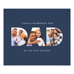 Dad photo modern typography child gift