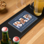 Dad photo modern typography child gift bar mat<br><div class="desc">Dad multi photo modern typography child gift. Ideal fathers day,  birthday or christmas bar mat gift. Navy blue colour can be changed.</div>