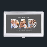 Dad photo modern typography child gift business card holder<br><div class="desc">Dad multi photo modern typography child gift. Ideal fathers day,  birthday or christmas gift. Colours can be changed.</div>