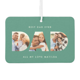 Dad photo modern typography child gift car air freshener