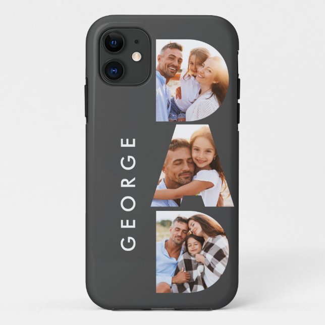 Dad photo modern typography child gift Case-Mate iPhone case (Back)