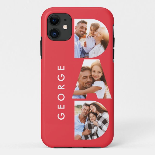 Dad photo modern typography child gift Case-Mate iPhone case (Back)