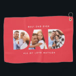 Dad photo modern typography child gift golf towel<br><div class="desc">Dad multi photo modern typography child gift. Ideal fathers day,  birthday or christmas gift. Colours can be changed.</div>