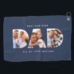 Dad photo modern typography child gift golf towel<br><div class="desc">Dad multi photo modern typography child gift. Ideal fathers day,  birthday or christmas gift. Colours can be changed.</div>