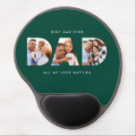 Dad photo modern typography child gift green gel mouse pad<br><div class="desc">Dad multi photo modern typography child gift. Ideal fathers day,  birthday or christmas gift. Hunter green colour can be changed.</div>