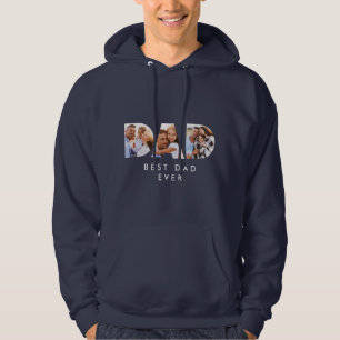 Dad photo modern typography child gift hoodie