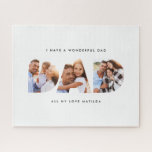 Dad photo modern typography child gift  jigsaw puzzle<br><div class="desc">Dad multi photo modern typography child gift. Ideal fathers day,  birthday or christmas gift. Colours can be changed.</div>