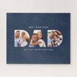 Dad photo modern typography child gift  jigsaw puzzle<br><div class="desc">Dad multi photo modern typography child gift. Ideal fathers day,  birthday or christmas gift. Colours can be changed.</div>