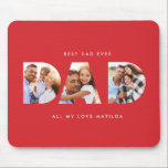 Dad photo modern typography child gift mouse pad<br><div class="desc">Dad multi photo modern typography child gift. Ideal fathers day,  birthday or christmas gift. Colours can be changed.</div>