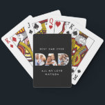 Dad photo modern typography child gift playing cards<br><div class="desc">Dad multi photo modern typography child gift. Ideal fathers day,  birthday or christmas gift. Colours can be changed.</div>