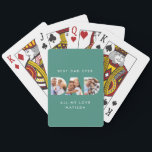 Dad photo modern typography child gift playing cards<br><div class="desc">Dad multi photo modern typography child gift. Ideal fathers day,  birthday or christmas gift. Colours can be changed.</div>