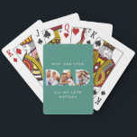 Dad photo modern typography child gift playing cards<br><div class="desc">Dad multi photo modern typography child gift. Ideal fathers day,  birthday or christmas gift. Colours can be changed.</div>