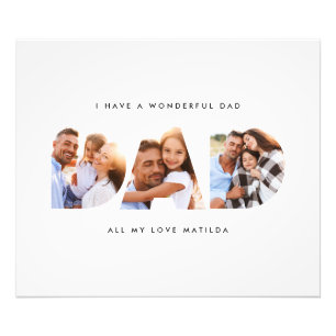 Dad photo modern typography child gift print