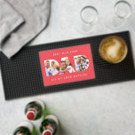 Dad photo modern typography child gift red bar mat<br><div class="desc">Dad multi photo modern typography child gift. Ideal fathers day,  birthday or christmas bar mat gift. Red colour can be changed.</div>