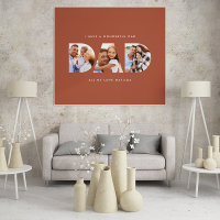 Dad photo modern typography child gift terracotta