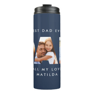 Dad photo modern typography child gift thermal tumbler