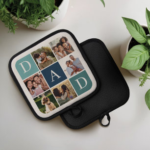 Dad Photo Square Gird Monogram & Personalised Pot Holder
