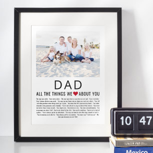 Dad Photo Things We Love About You Father's Day Poster