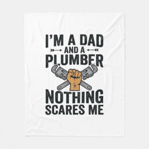 Dad Plumber Nothing Scares Me Vintage Shirt Design Fleece Blanket