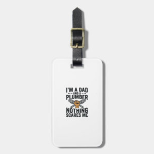 Dad Plumber Nothing Scares Me Vintage Shirt Design Luggage Tag