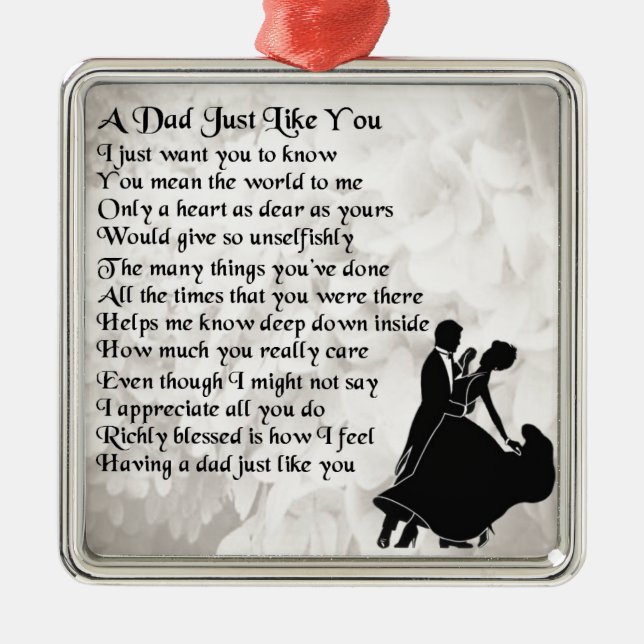 Dad Poem  -  Ballroom Dancers Metal Tree Decoration (Front)