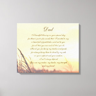 Dad poem canvas print