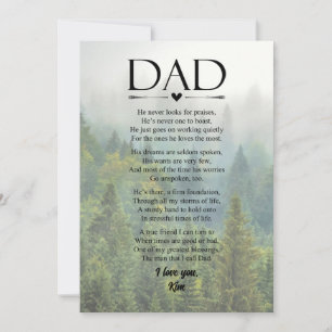 Dad Poem Father's Day Personalised Holiday Card