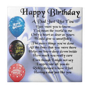 Dad Poem Happy Birthday Tile