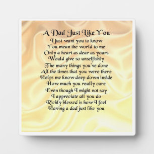 Dad  Poem Plaque  -  Cream Silk  Design