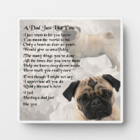 Dad  Poem Plaque  -  Pug  Design