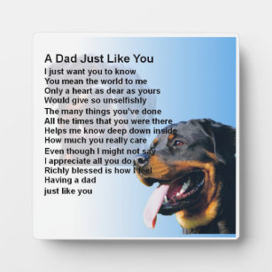 Dad  Poem Plaque  -  Rottweiller Dog  Design